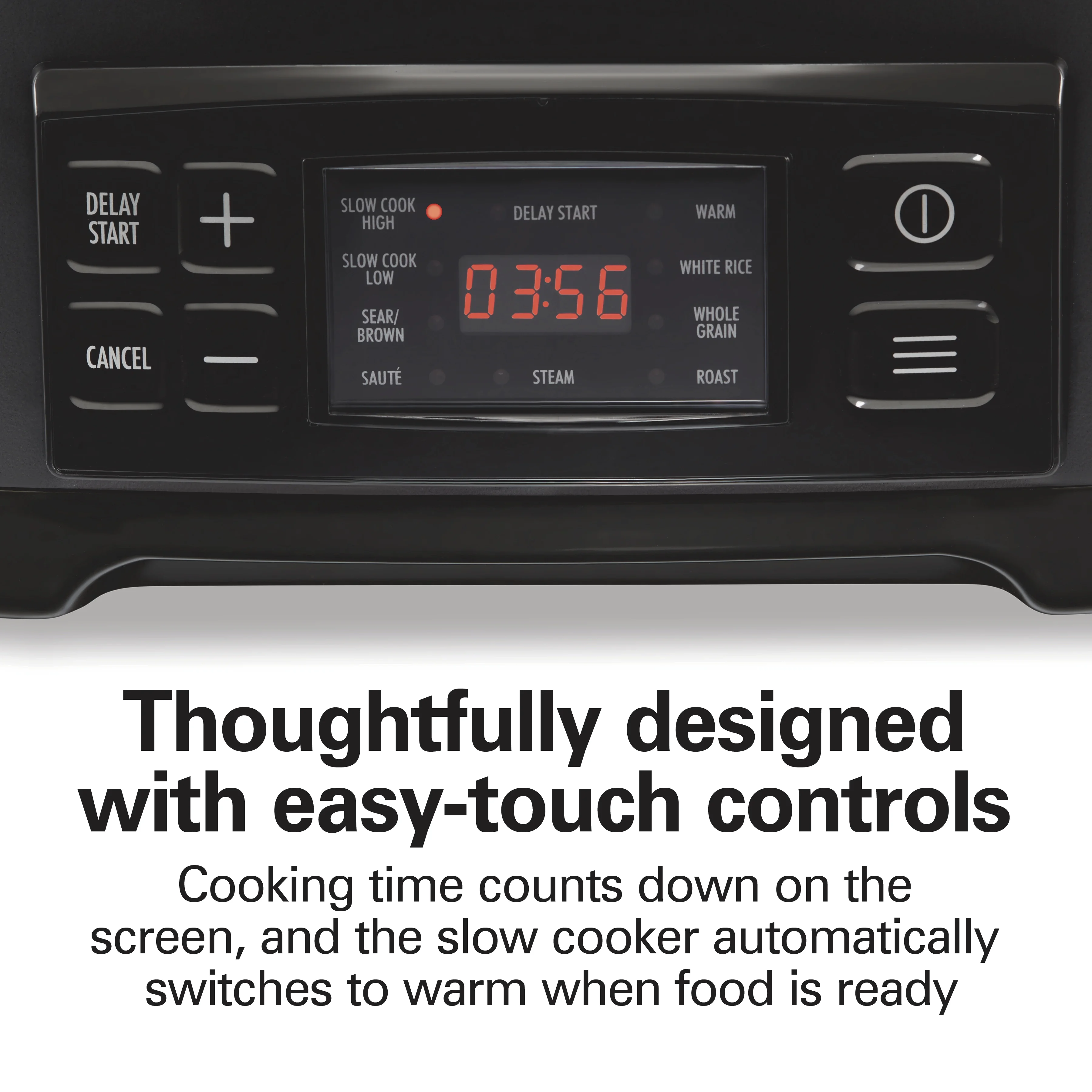 9-in-1 Multi Cooker, 6 Qt Searing Slow Cooker, Nonstick Aluminum Crock with Removable Pot, Black(Black) - Image 5