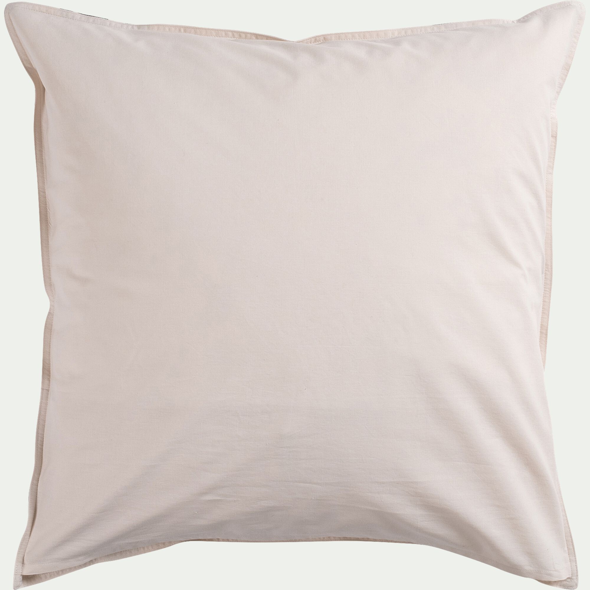 LINH - Housse de couette 240x220cm et 2 taies d'oreiller 63x63cm en coton lavé à motif floral - blanc