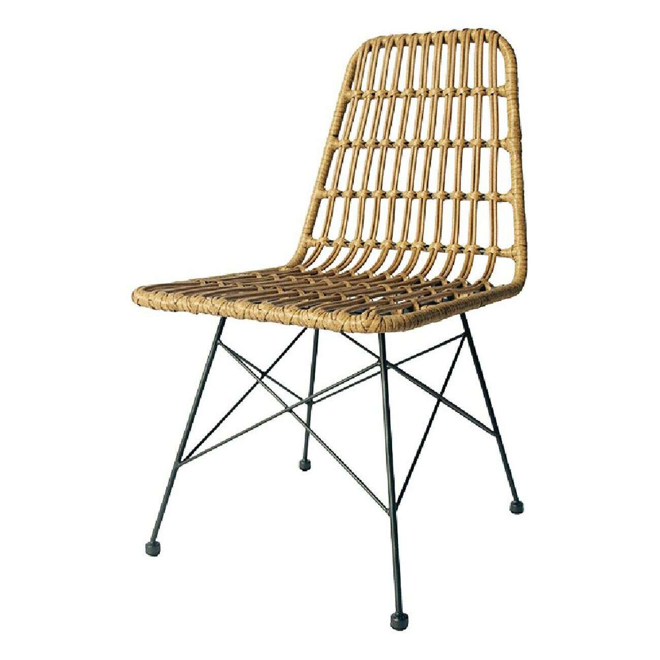 Chaise repas Bali acier et résine injecté marron 47x59xH85cm