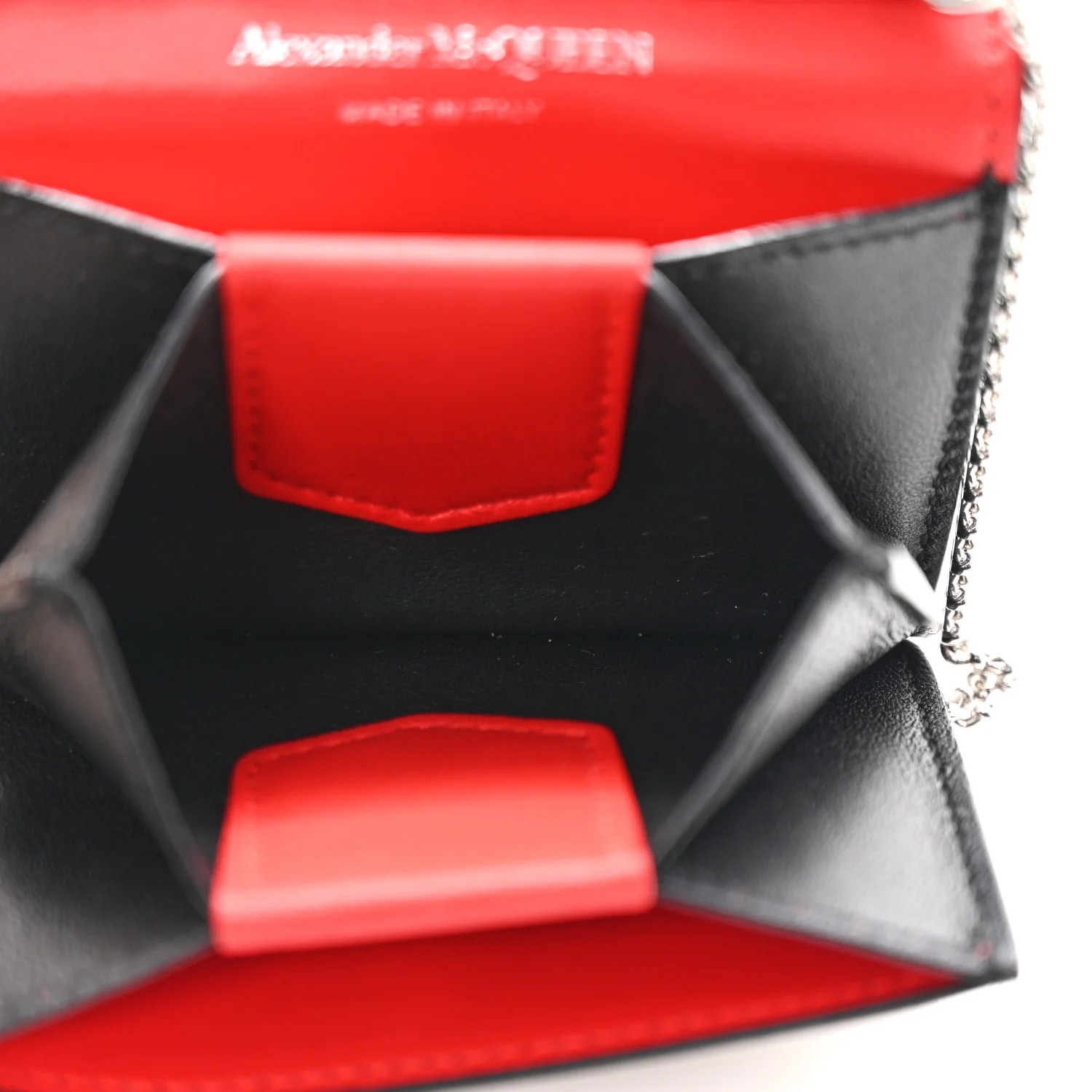 Nappa Graffiti Quilted Graffiti Skull Card Holder on Chain Black White
