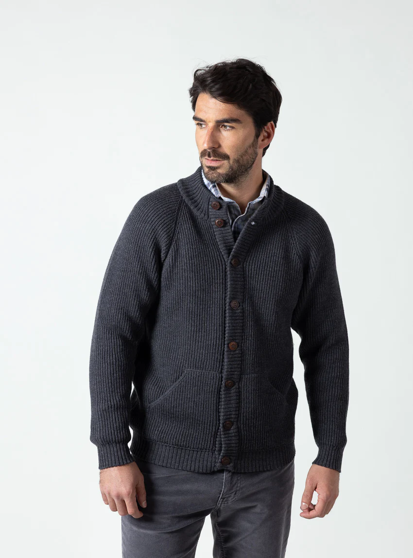 Gilet laine homme gris anthracite