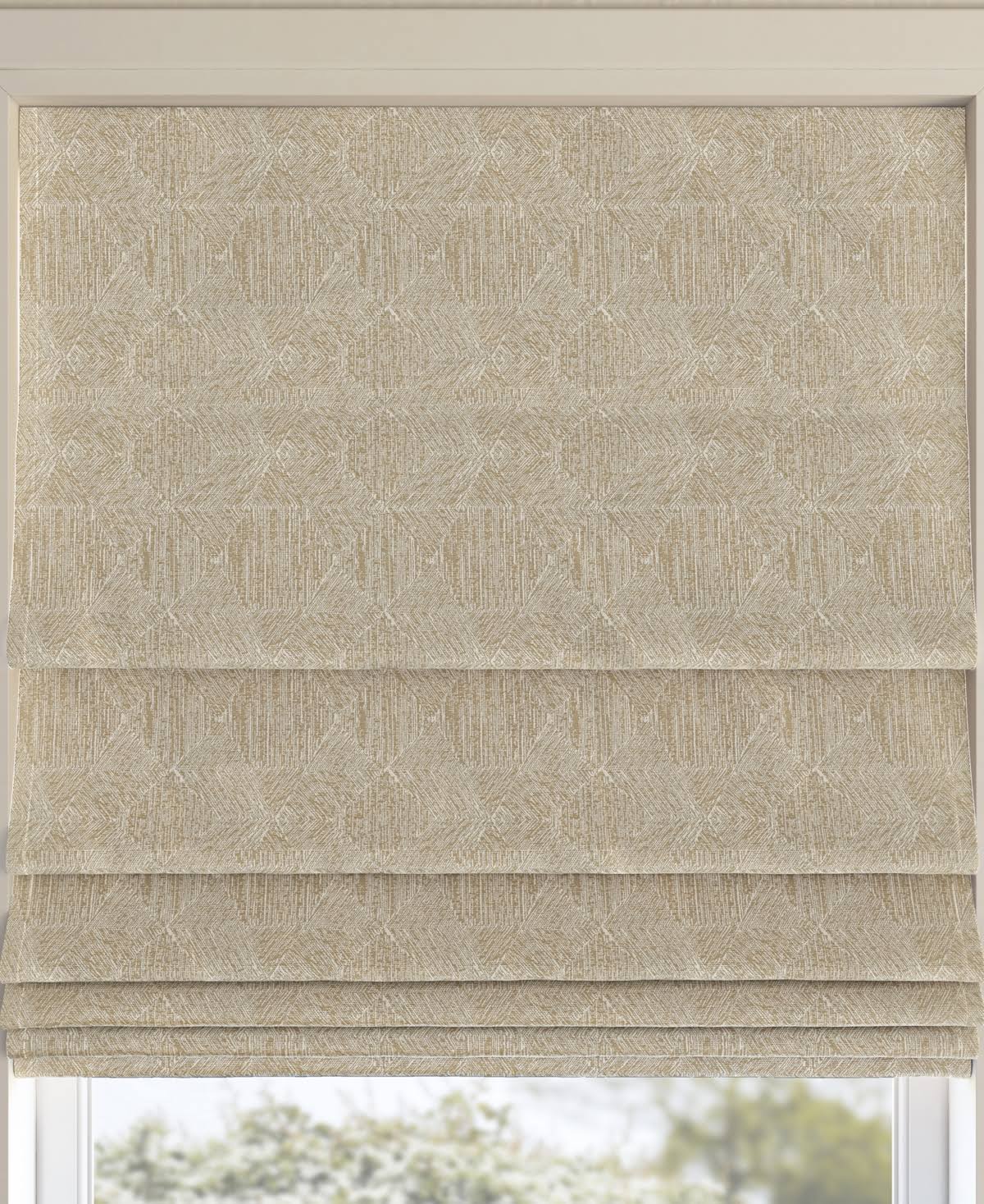 Sun Zero Talmage Tonal Geometric 100% Blackout Cordless Roman Shade, 64