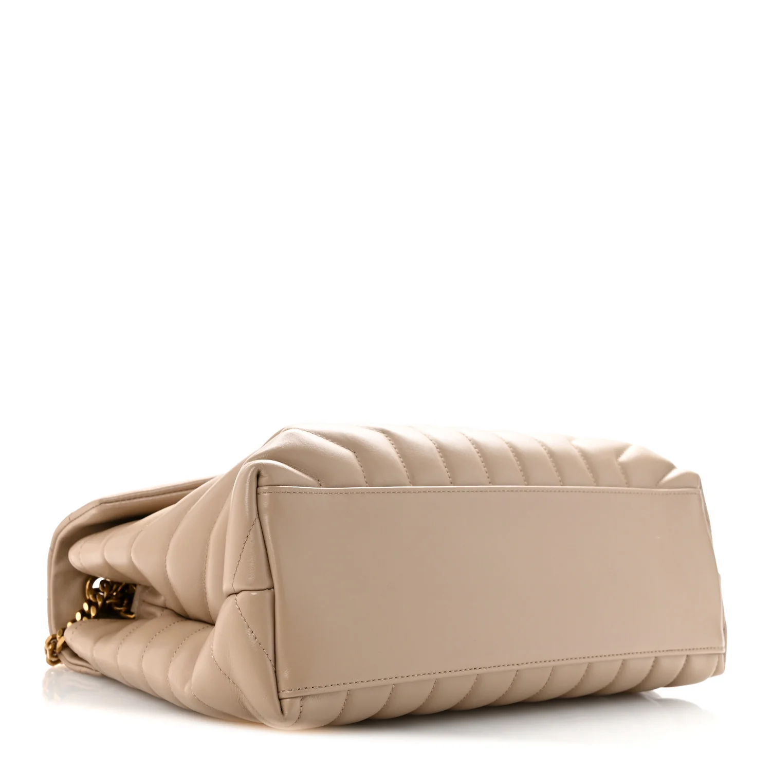 Calfskin Y Quilted Monogram Medium Loulou Chain Satchel Dark Beige