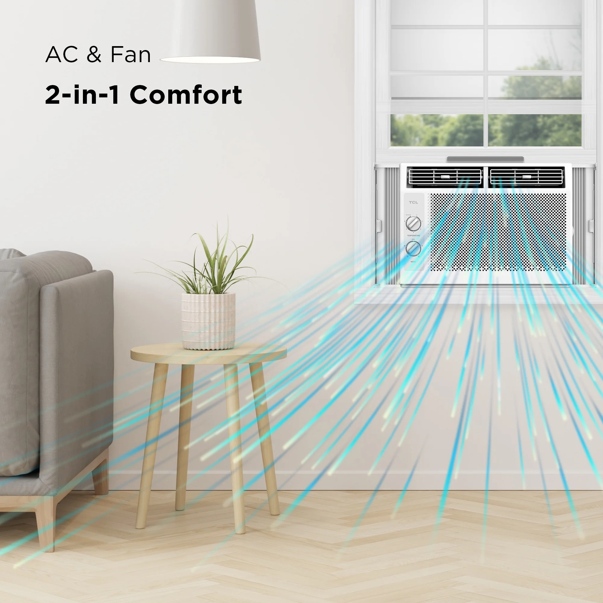 5,000 BTU Mechanical Window Air Conditioner, White, W5WM-3(White) - Image 2