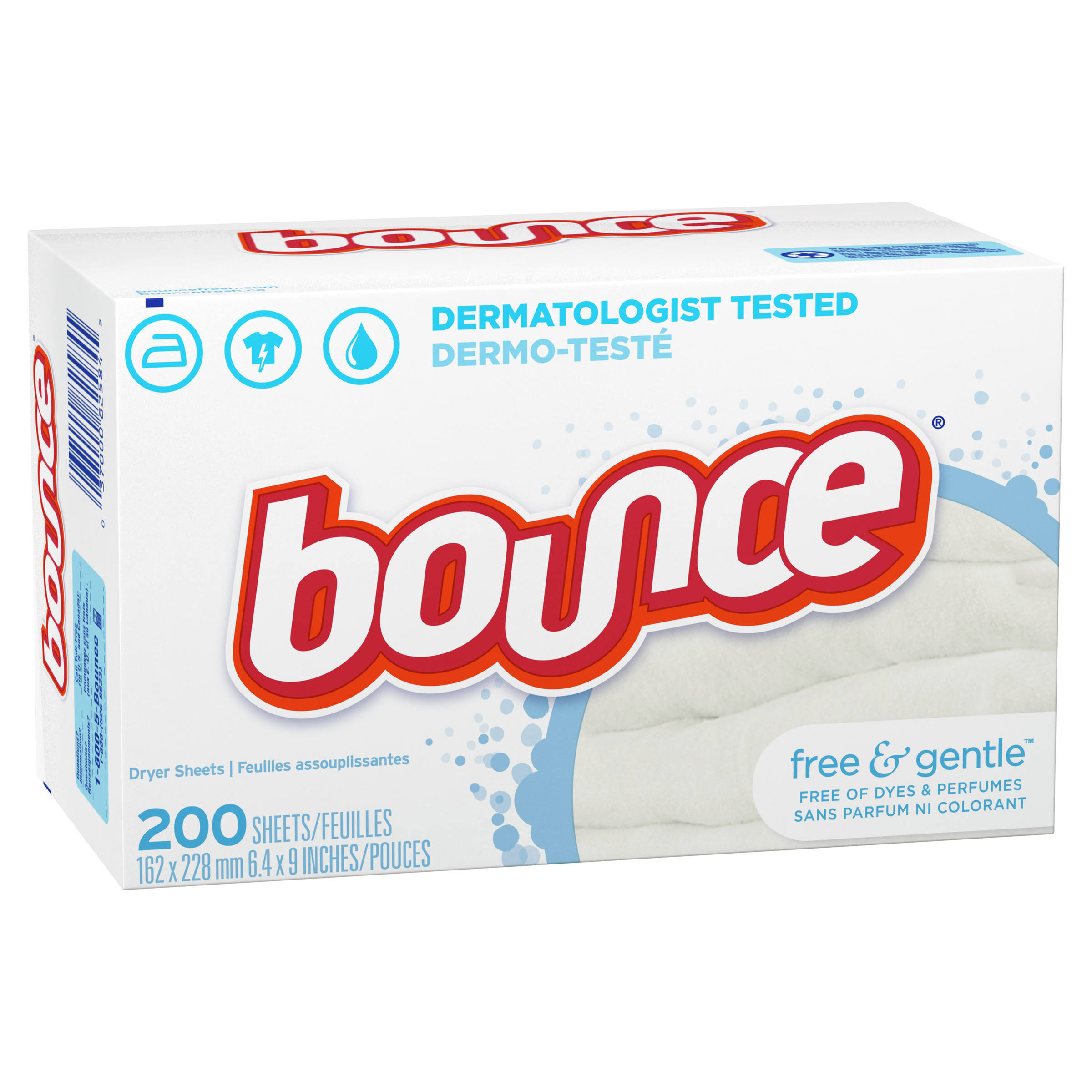 Bounce Free & Gentle Dryer Sheets 200 ct Box