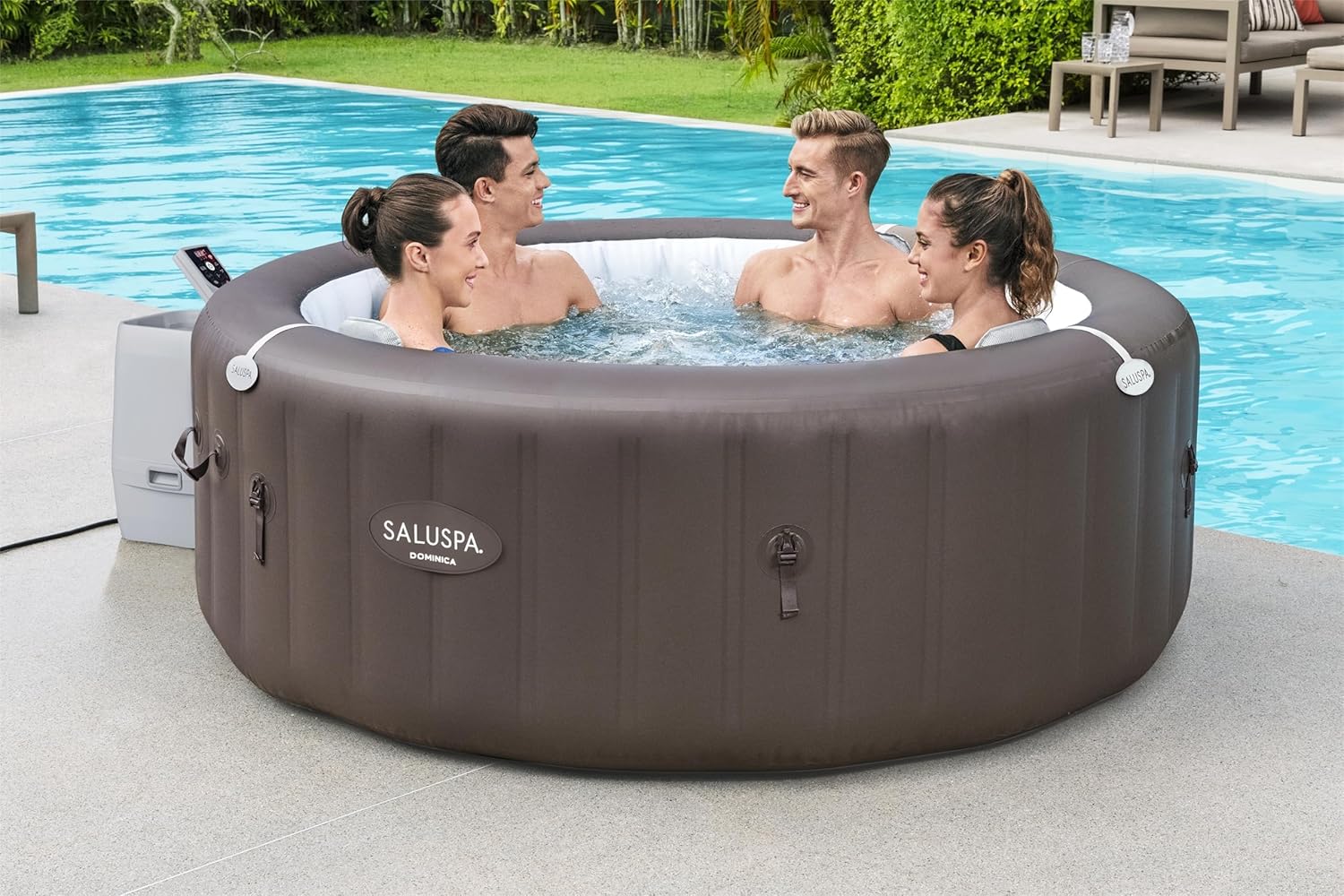 Inflatable Hot Tub Spa (71" X 26") | Portable Hot Tub with 2 Covers (1 Energy-efficient Thermal Cover and 1 Standard Cover) | Fits Up to 2-4…