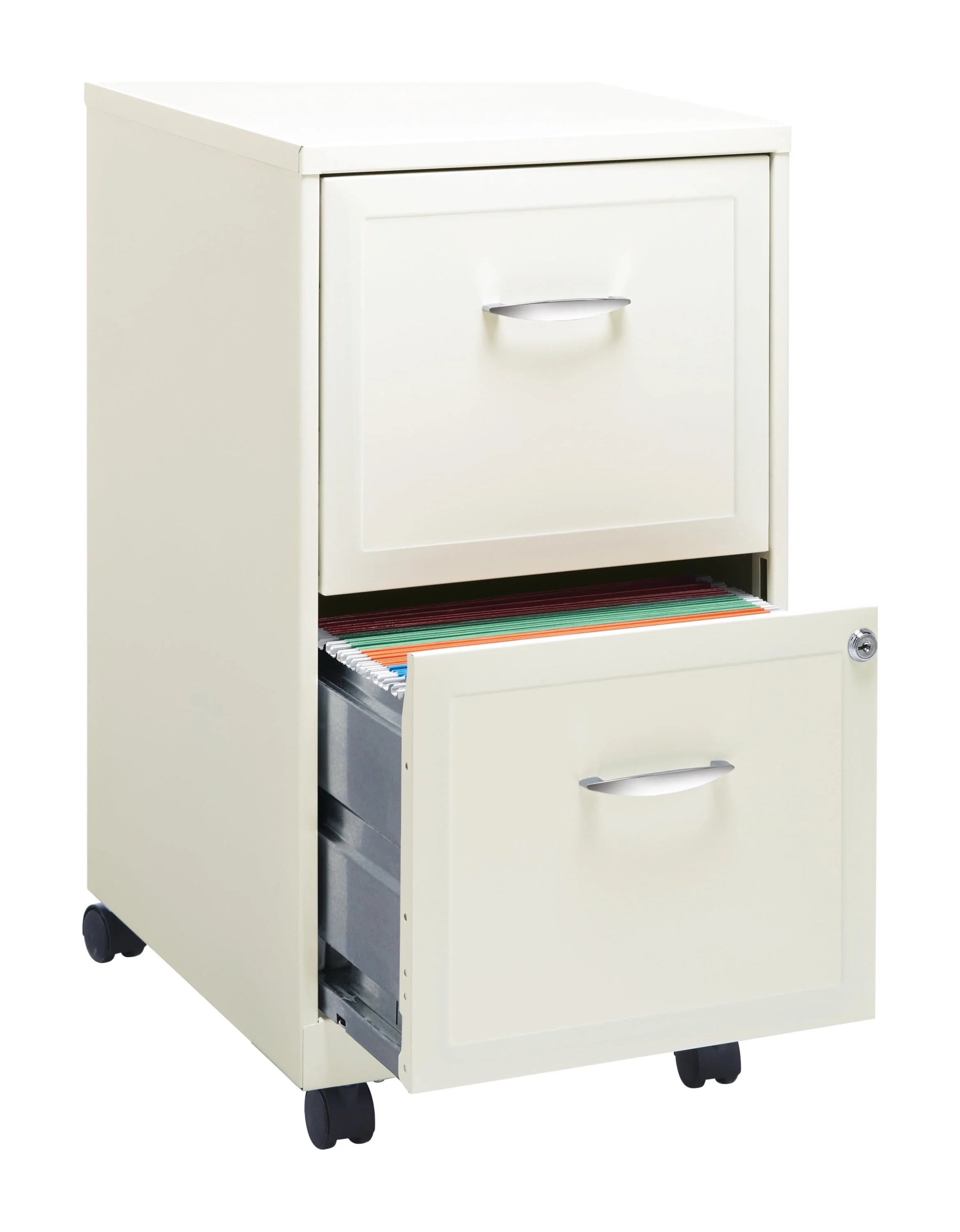 Space Solutions 18" Deep 2 Drawer Mobile Letter Width Vertical File Cabinet, White(2 Drawers/Midnight Purple) Image 3