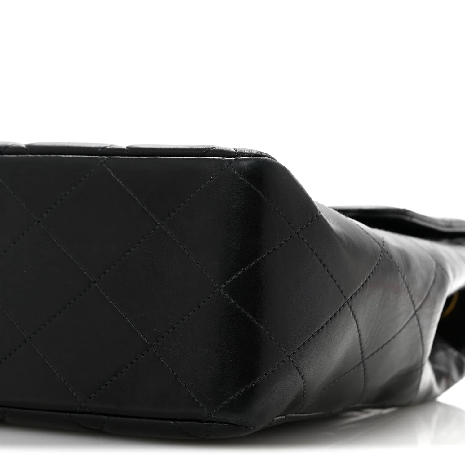 Lambskin Quilted XL Jumbo Single Flap Black