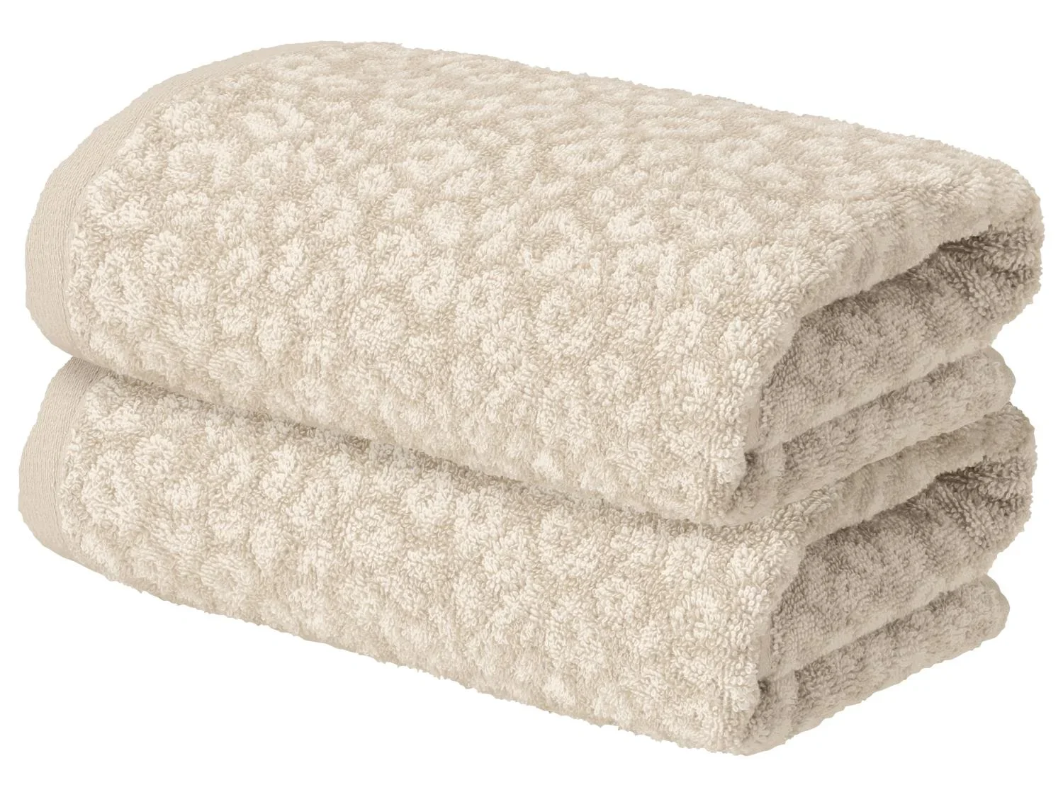 LIVARNO Lot de 2 serviettes de toilette en ponge, 50 x 100 cm
