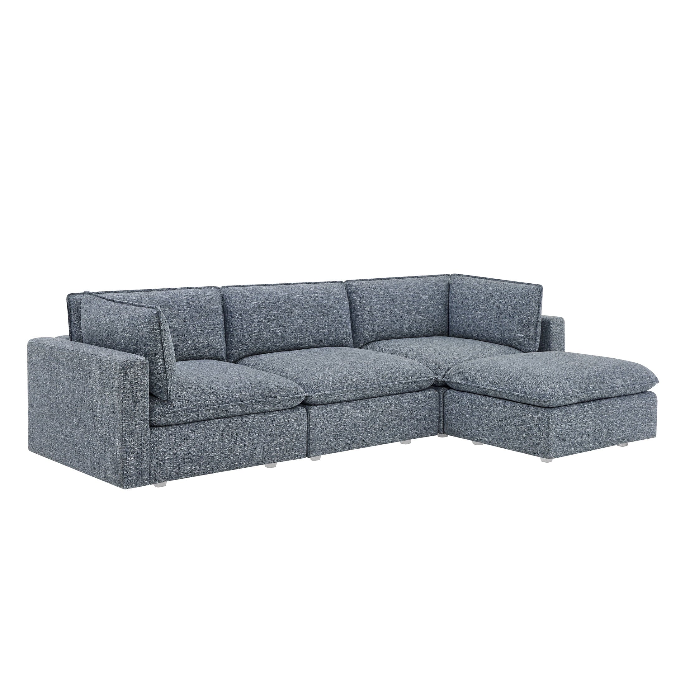 Better Homes & Gardens Weston 107.5 Cloud Modular Sectional Sofa, Heathered Blue