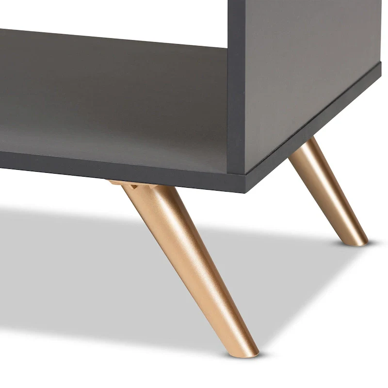 Modern Dark Grey and Gold Coffee Table