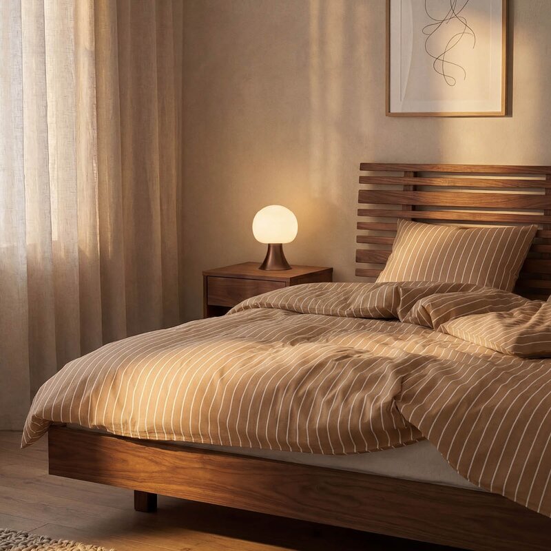 Soft sengesett 150x210 cm karamell/offwhite