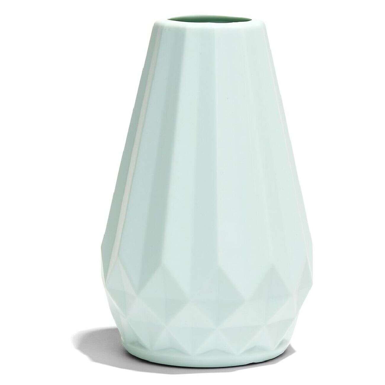 Vase plastique effet origami 7x4,5xH15cm - 4 coloris