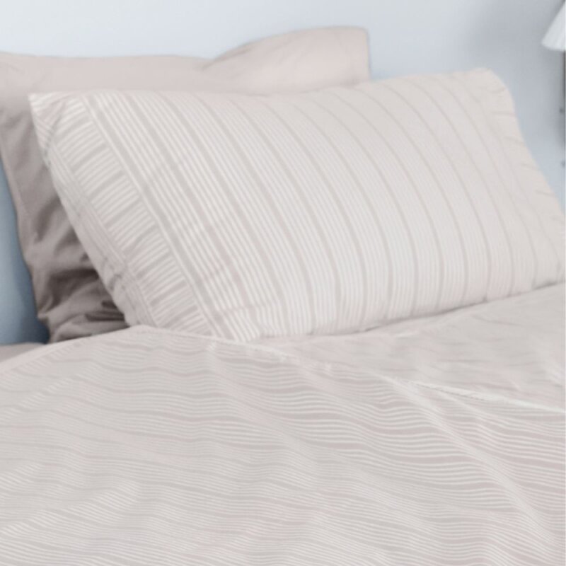 Bedding Collection dynetrekk 140x200+50x70 cm sand stripes