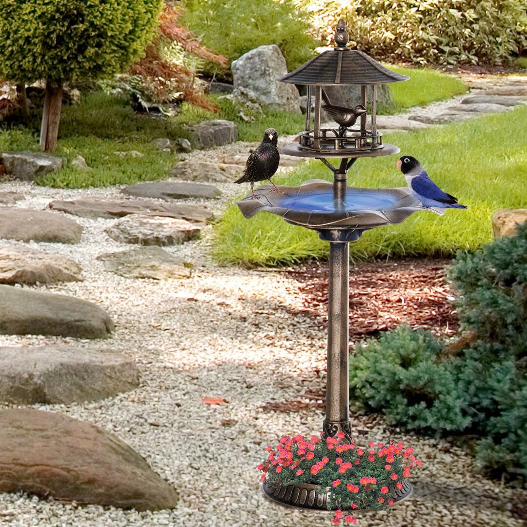Adila 3-in-1 Birdbath Charlton Home Color: Bronze