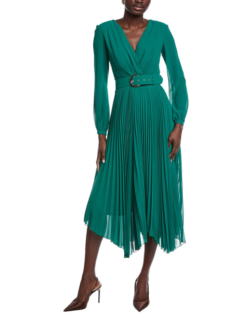 Carla Ruiz Accordion Pleated Midi Dress
