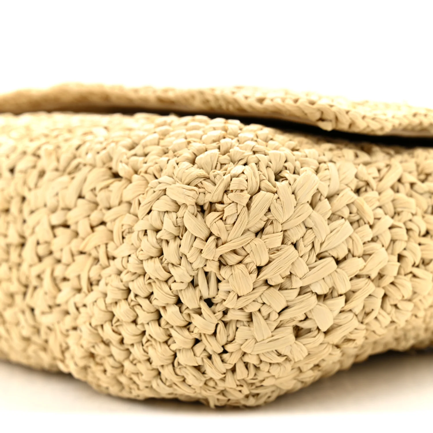 Raffia Monogram Medium Jamie Natural Avorio