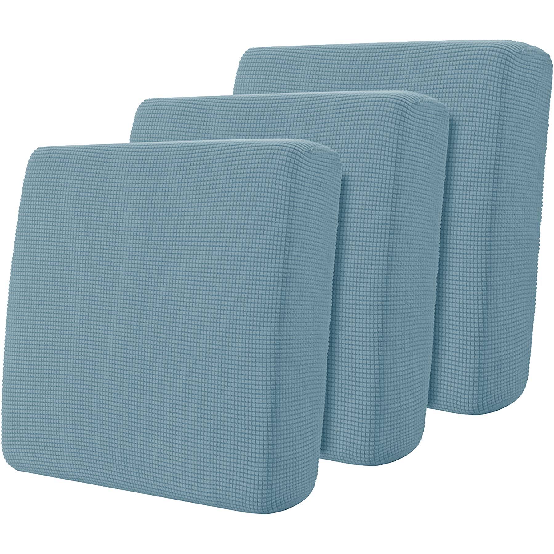 Hokway Stretch Couch Cushion Slipcovers Reversible Cushion Protector Slipcovers Sofa Cushion Protector Coversr(3,Smoky Blue)