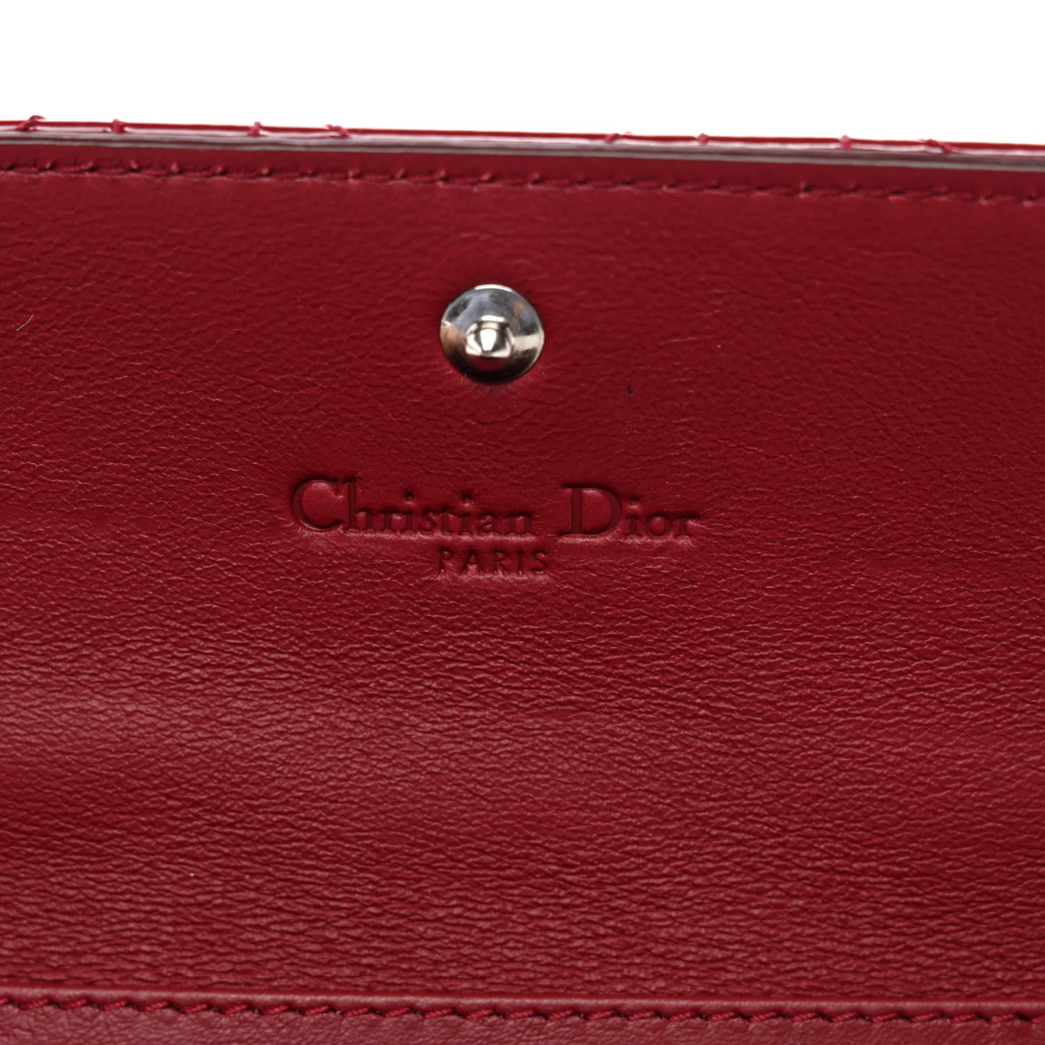 Patent Cannage Lady Dior Rendezvous Wallet On Chain Rouge Ceris