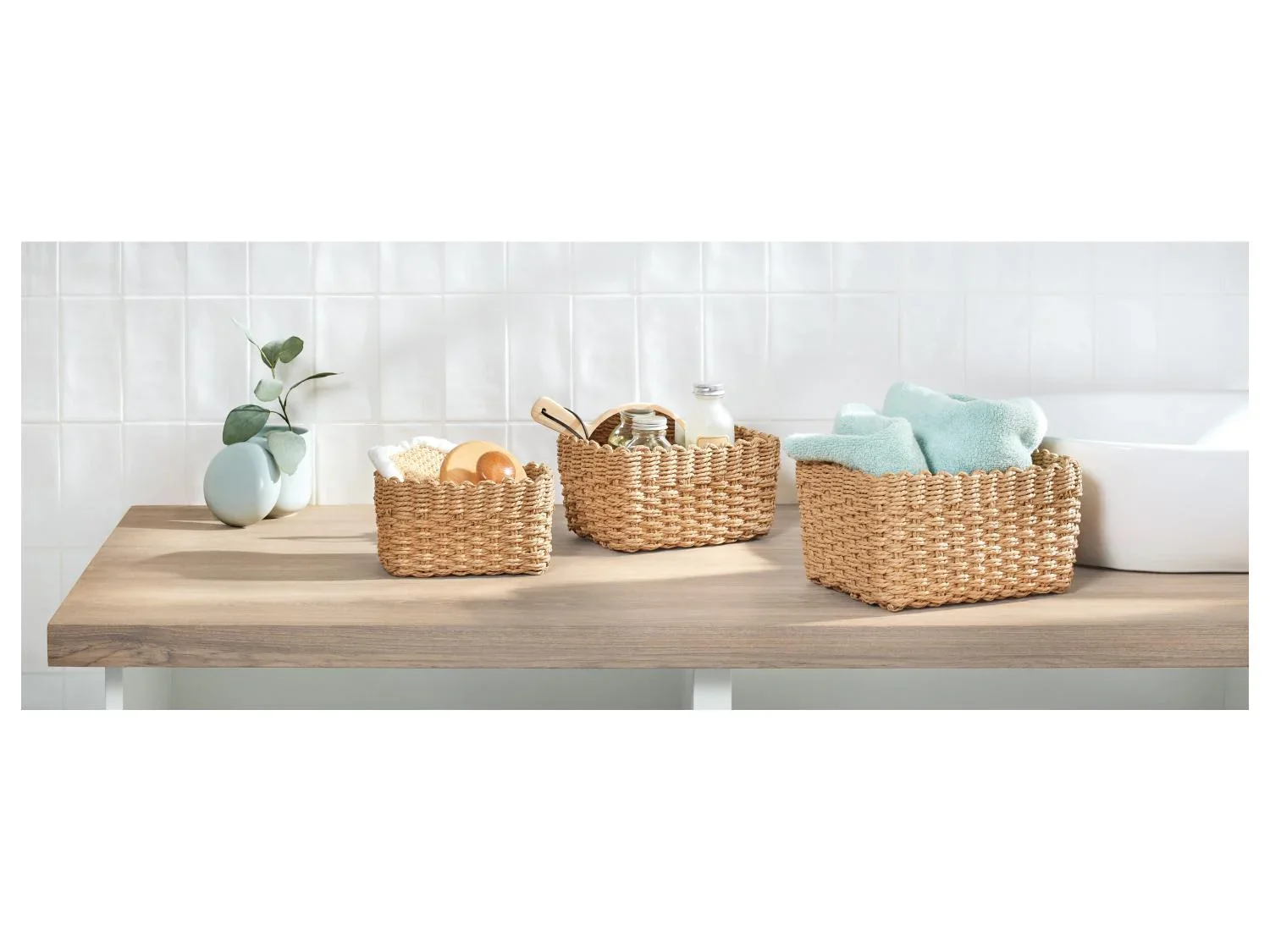 W5 Lot de 3 paniers de rangement