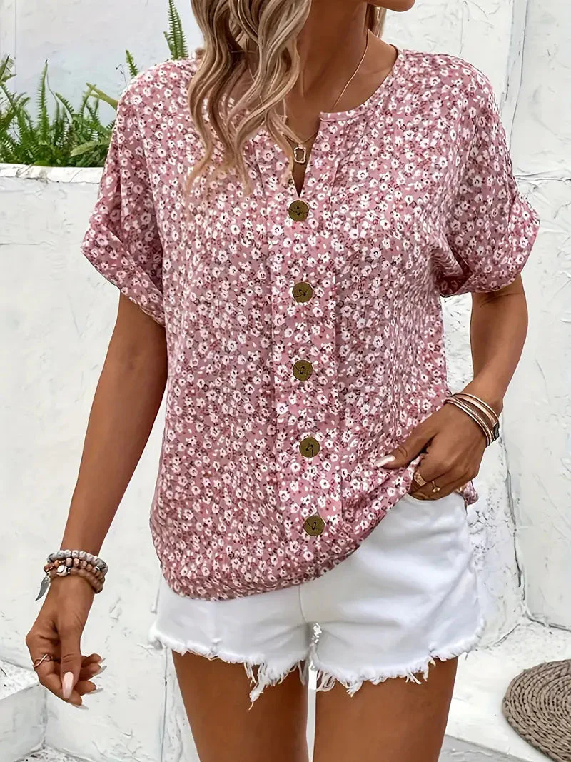 Jelena - Haut Floral Estival Élégant