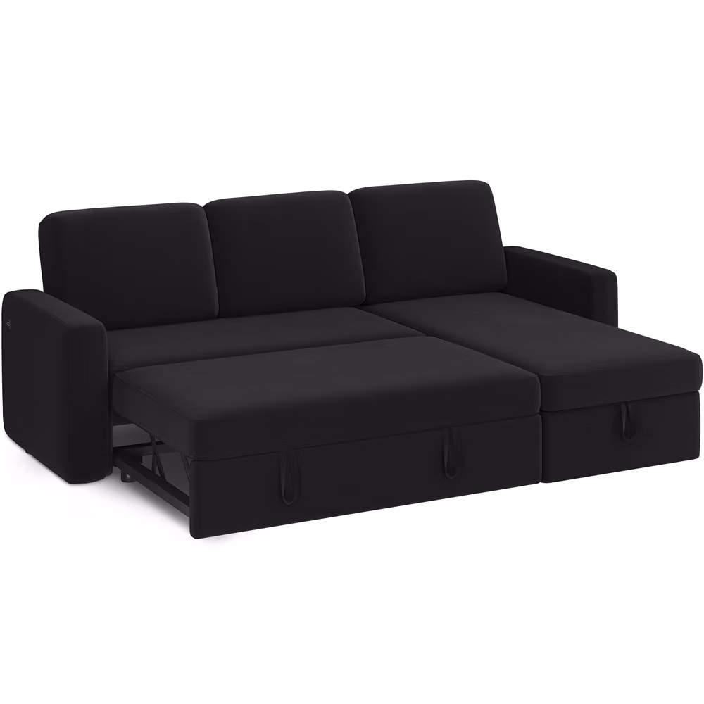 Reversible Sectional Sofa with USB Type-C Ports for Livingroom, Light Gray(Light Gray) - Image 3