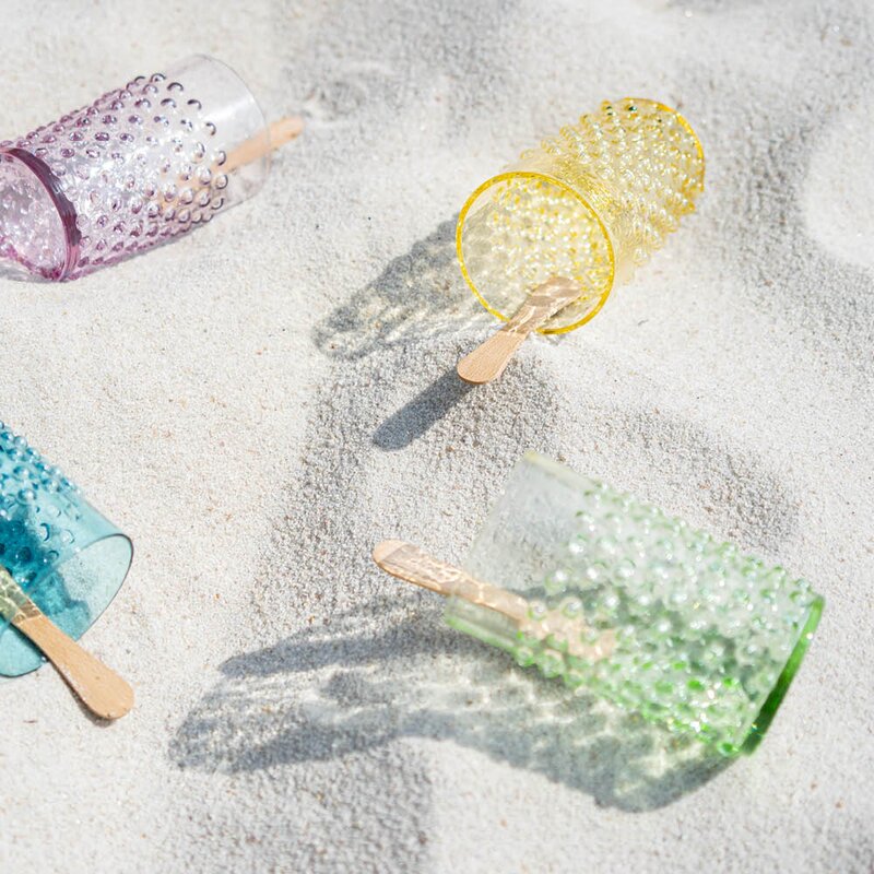 Hobnail glass 20 cl beryl