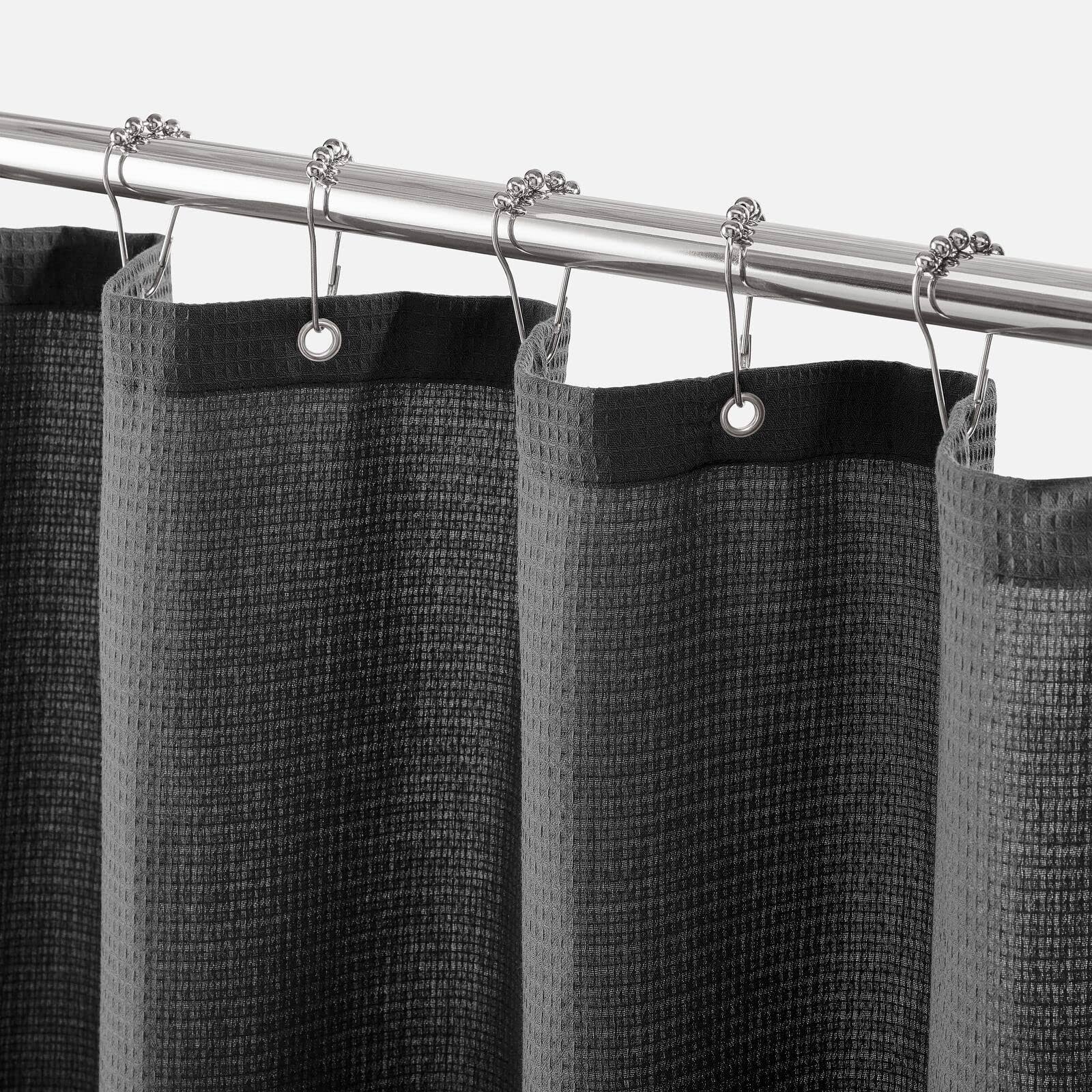 Waffle Weave Fabric Shower Curtain, 72 x 72