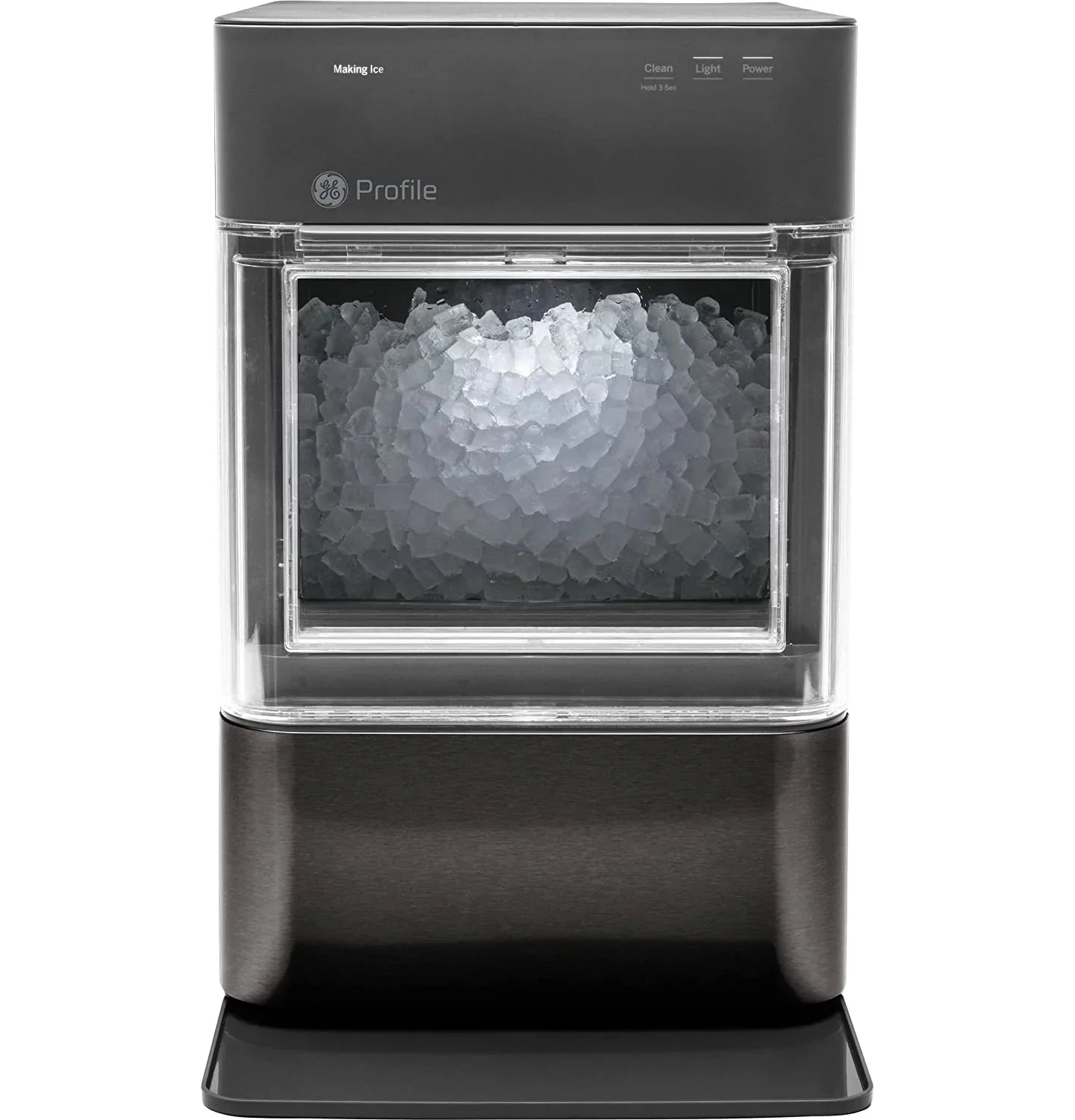 2.0 Countertop Nugget Ice Maker | Ice Machine with Wifi Connectivity | Smart Home Kitchen Essentials | Black Stainless