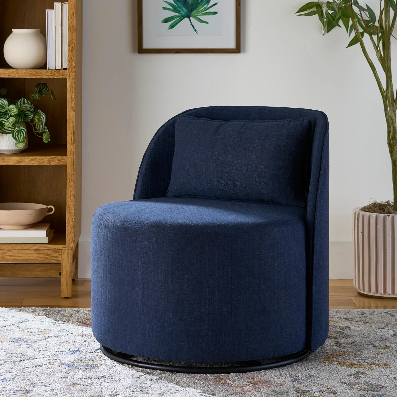 Better Homes & Gardens Juliet Modern Arch Swivel Accent Chair, Cream Boucle