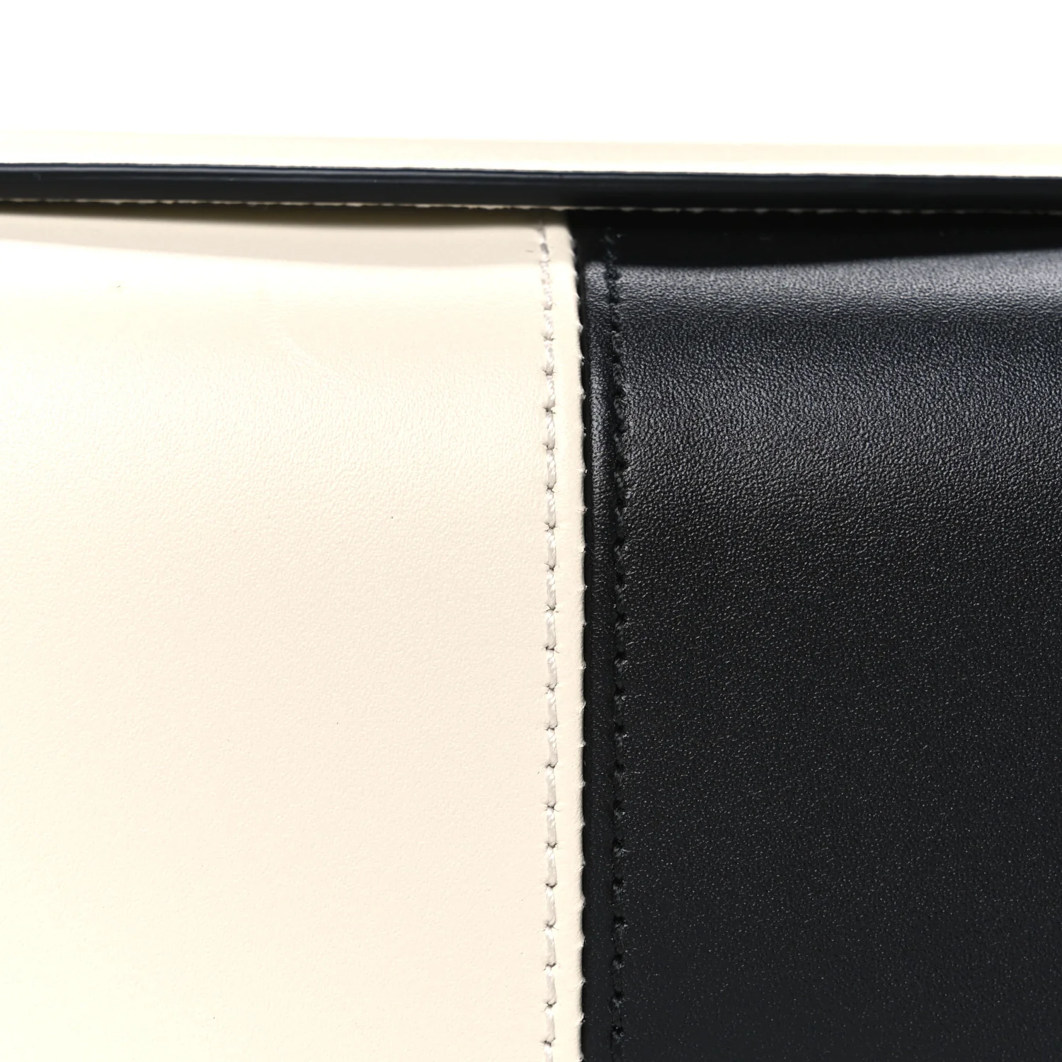 Senna Calfskin Lines Petite GG Top Handle Shoulder Bag Black Mystic White