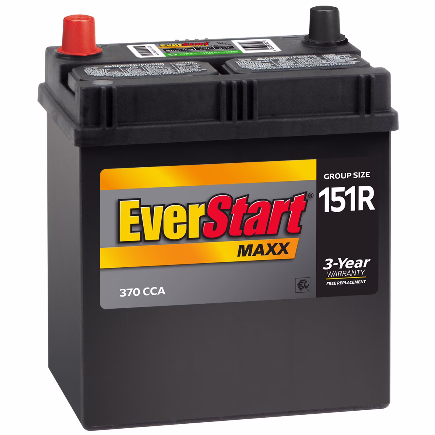 Maxx Lead Acid Automotive Battery, Group Size 151R 12 Volt, 370 CCA