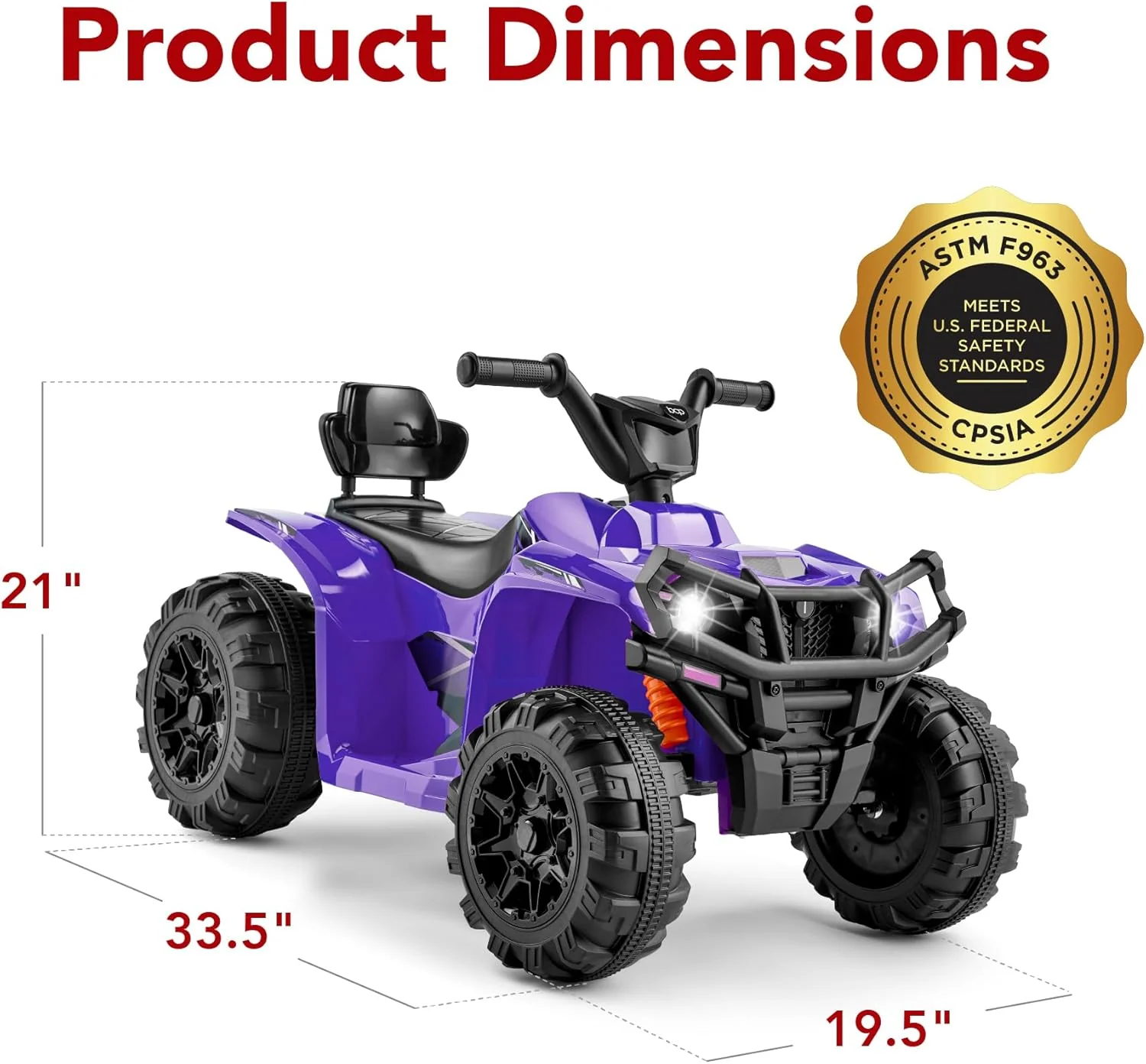 Quad électrique 12 V pour enfants Best Choice Products, véhicule tout-terrain à 4 roues avec audio Bluetooth, vitesse maximale de 3,9 km/h, pneus à crampons, phares LED et radio.