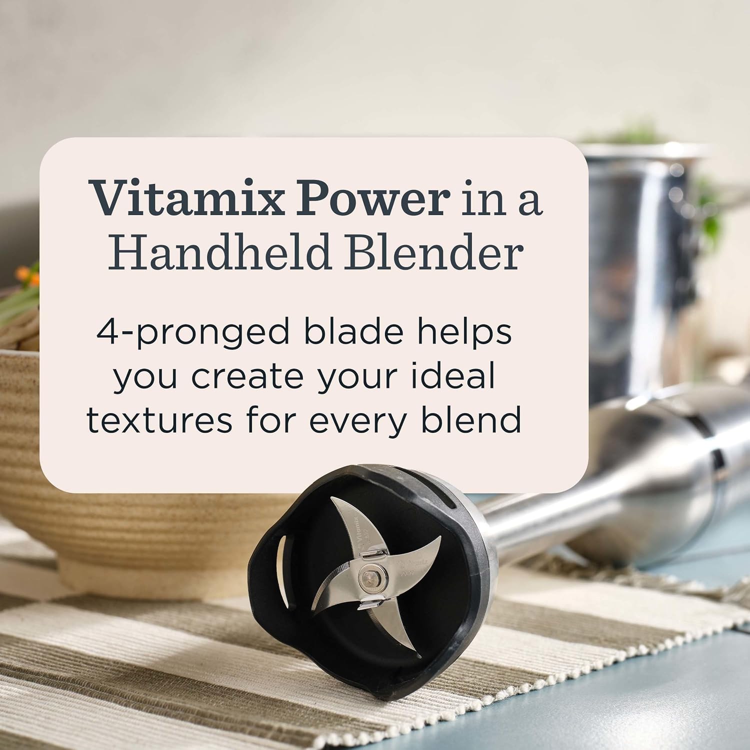 Vitamix 5-Speed Immersion Blender 3-Piece Bundle, Stainless Steel/Black
