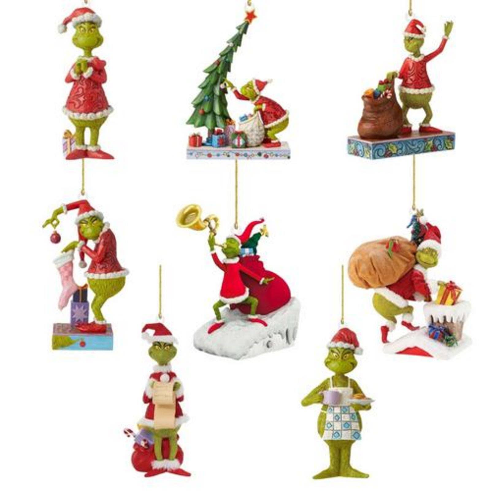 Grinches Christmas Decorations, Flat Acrylic Hanging Grinches Ornaments for Christmas Tree, Funny Green Dolls Christmas Decor for Home Holiday Party