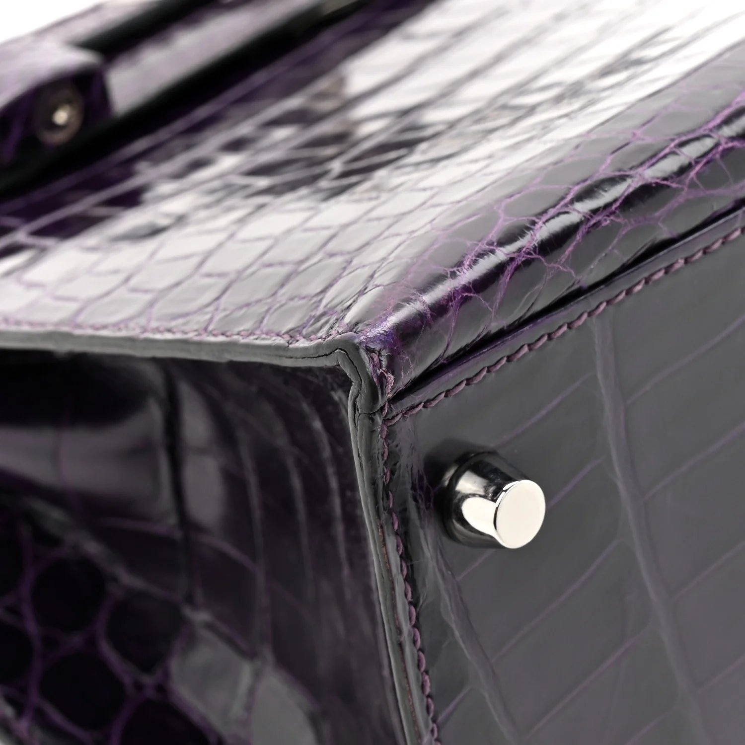 Shiny Niloticus Crocodile Kelly Sellier 28 Amethyst