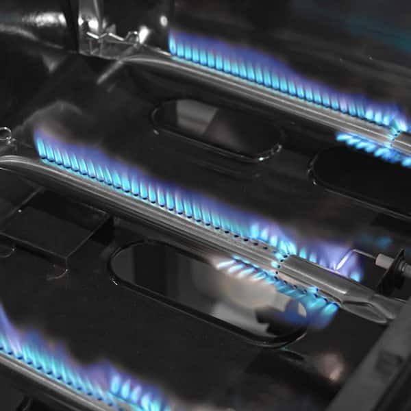 3-Burner Open Cart Propane Gas Grill in Black - Image 8