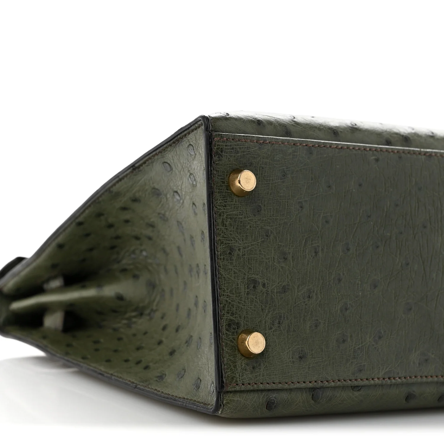Ostrich Kelly Sellier 32 Vert Olive