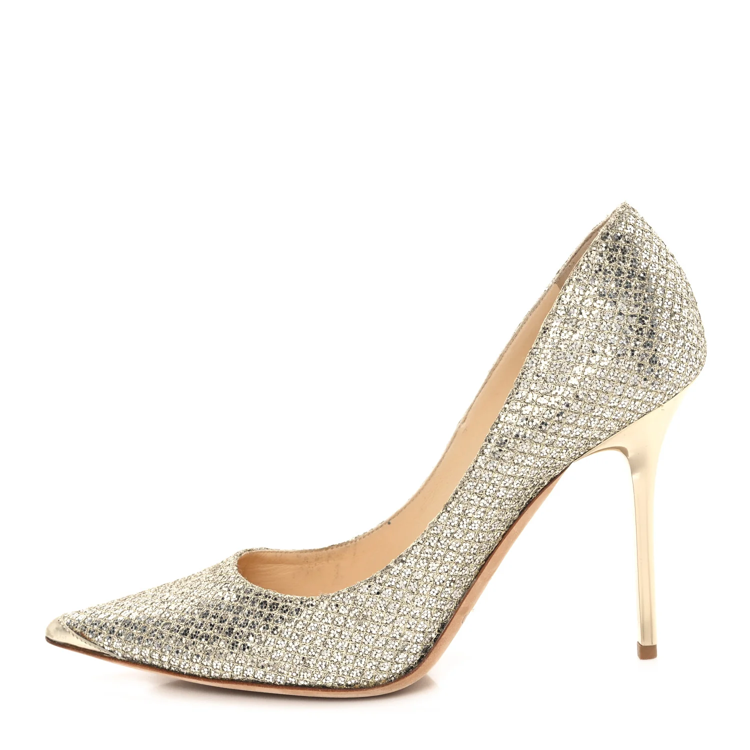 Glitter Fabric Romy 85 Pumps 37.5 Champagne