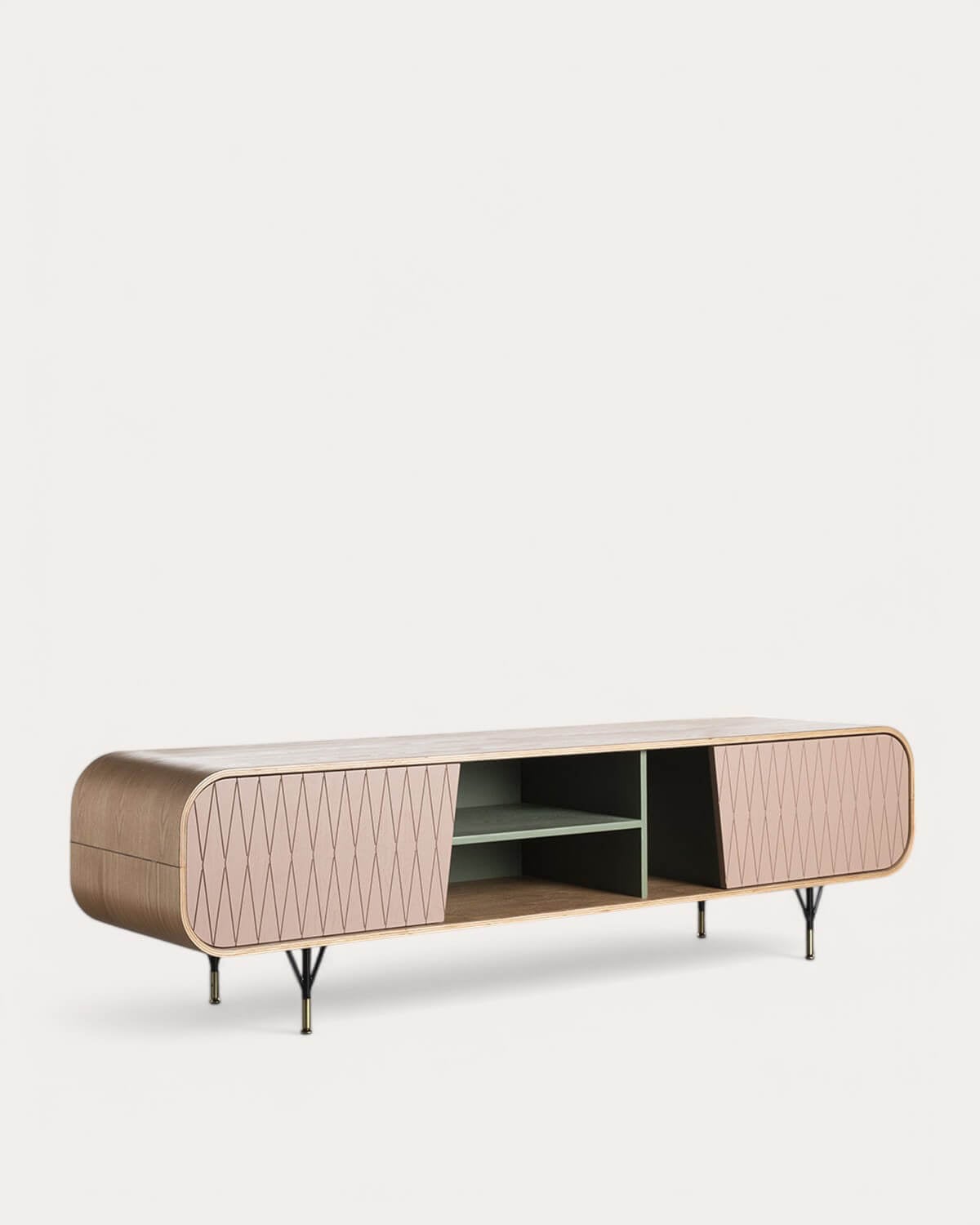 Amer - Mueble de TV de Madera 2 Puertas Amer