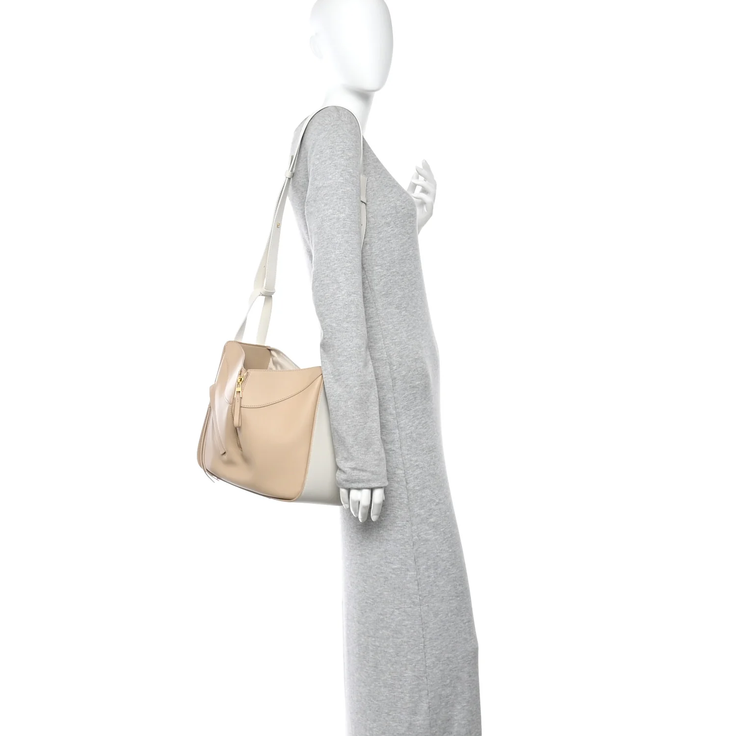 Calfskin Small Hammock Shoulder Bag Sand White