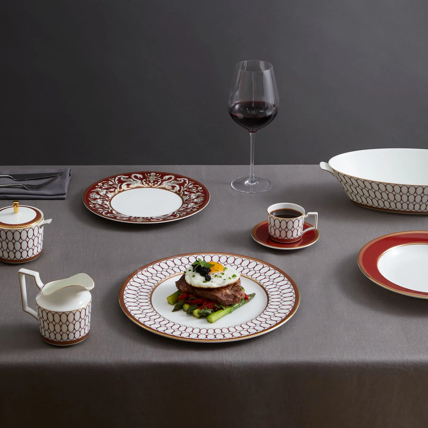 Renaissance Red Rim Soup Bowl