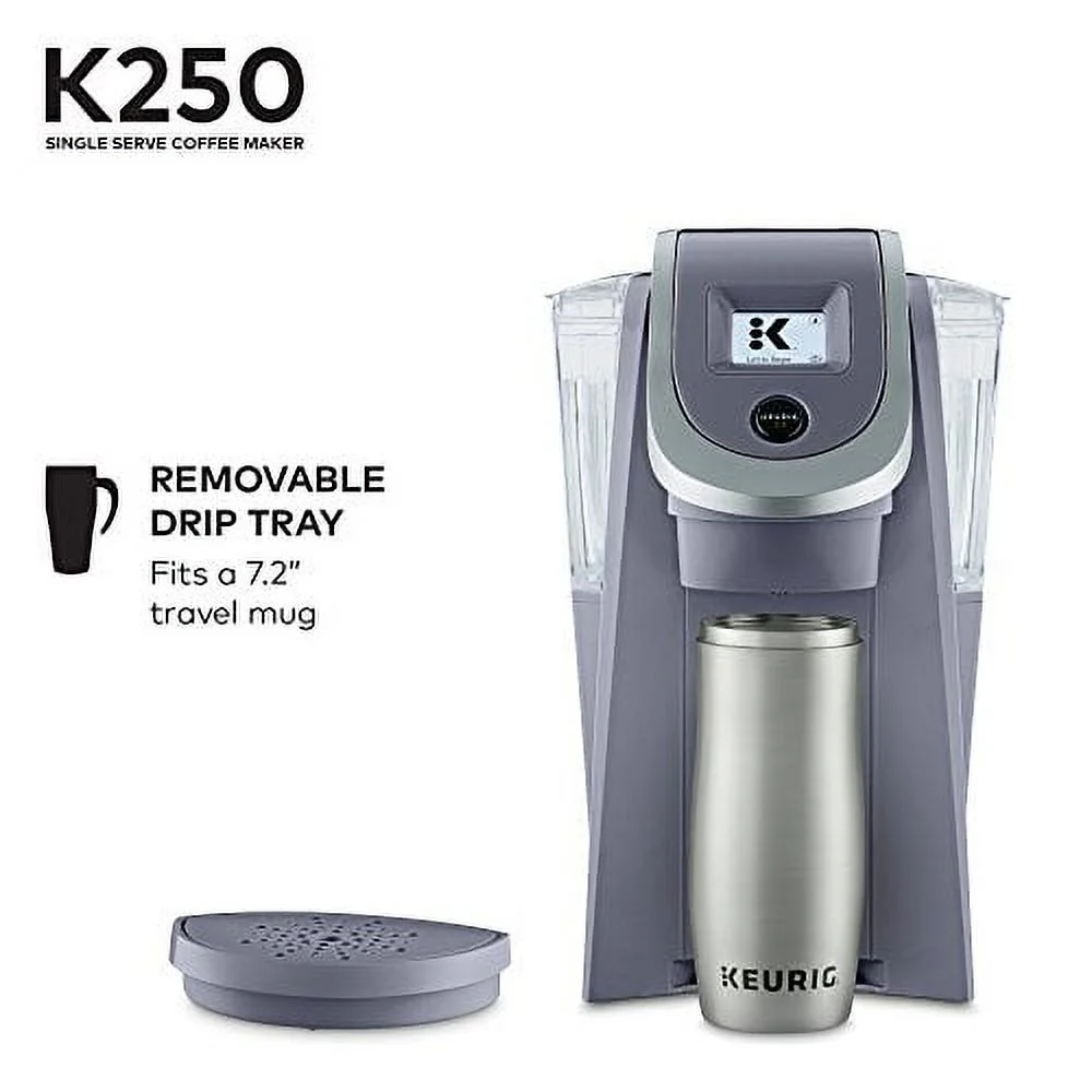 Keurig K250 Coffee Maker, Single Serve K - Cup Pod Coffee Brewer, with Strength Control, Plum Gray