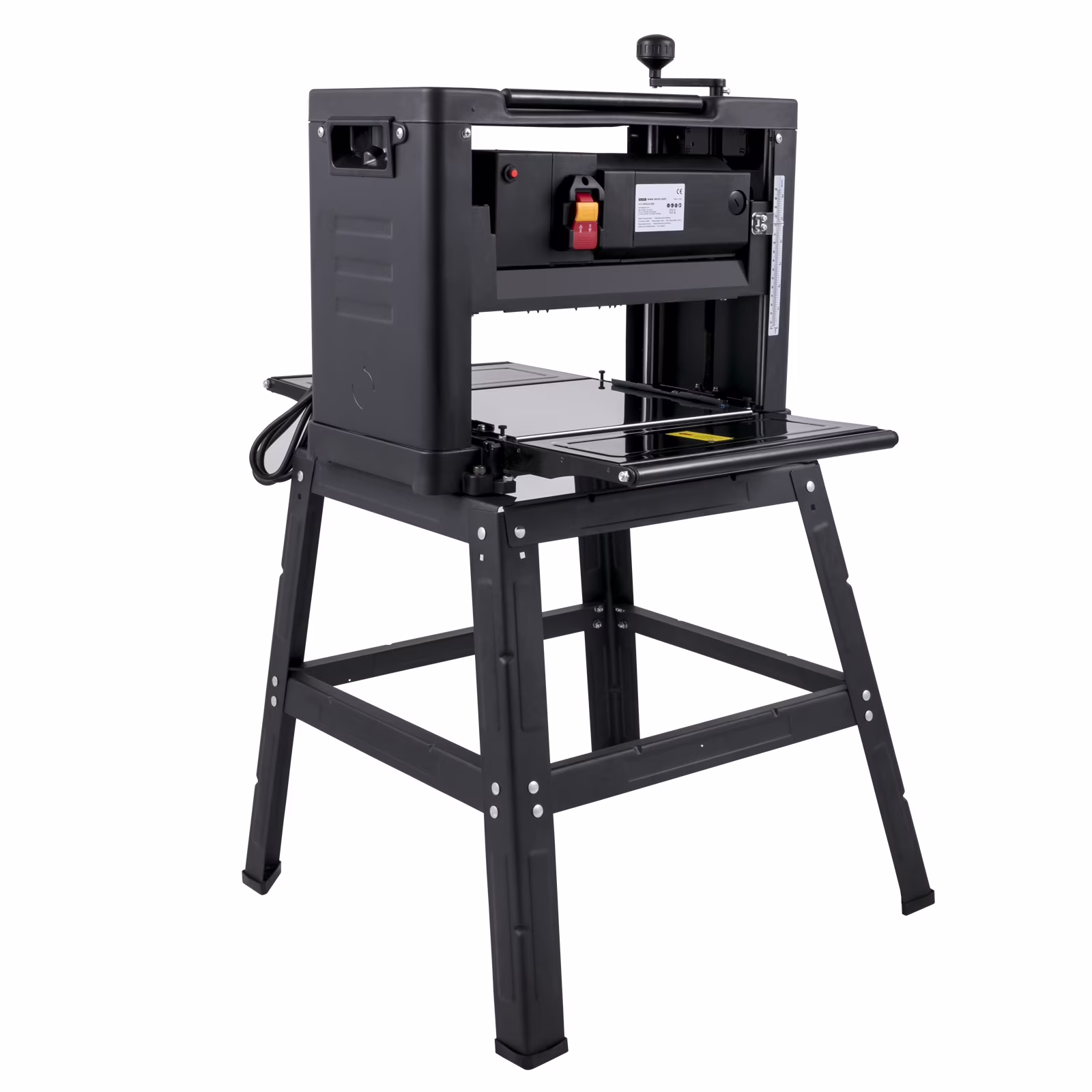 VEVORbrand 12.5 Thickness with detachable stand, Foldable Wood Planer 1500W Thickness Woodworking 315/min Feed Rate Double Cutter Benchtop Thickness Planer with Dust Exhaust Interface Stand