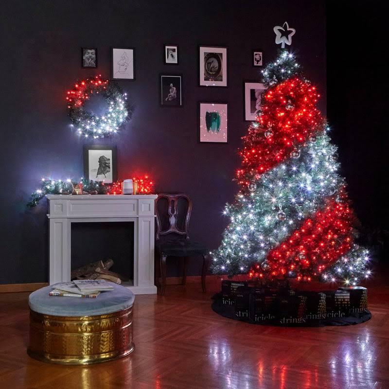 Twinkly - TWS400STP 400 RGB Multicolor LED String - App-Controlled Color Changing Christmas Lights with Green Cable 105 ft - I