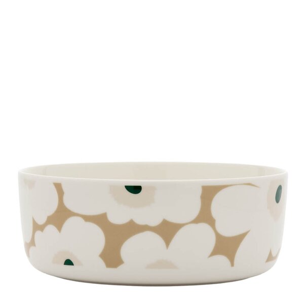 Oiva Unikko serveringsbolle 1,5 L hvit/beige/grønn