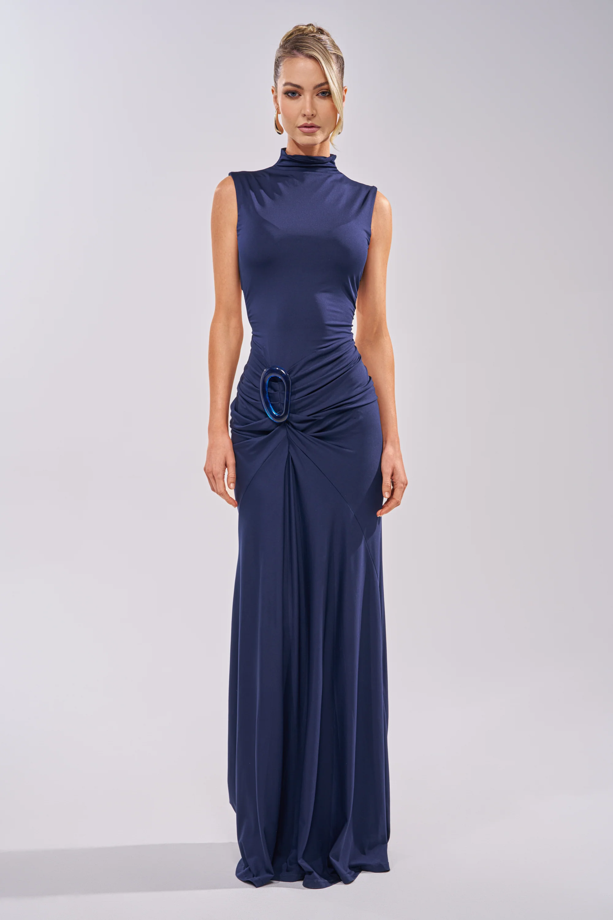 BE MY DATE BODYCON MAXI DRESS IN NAVY - Akira Store