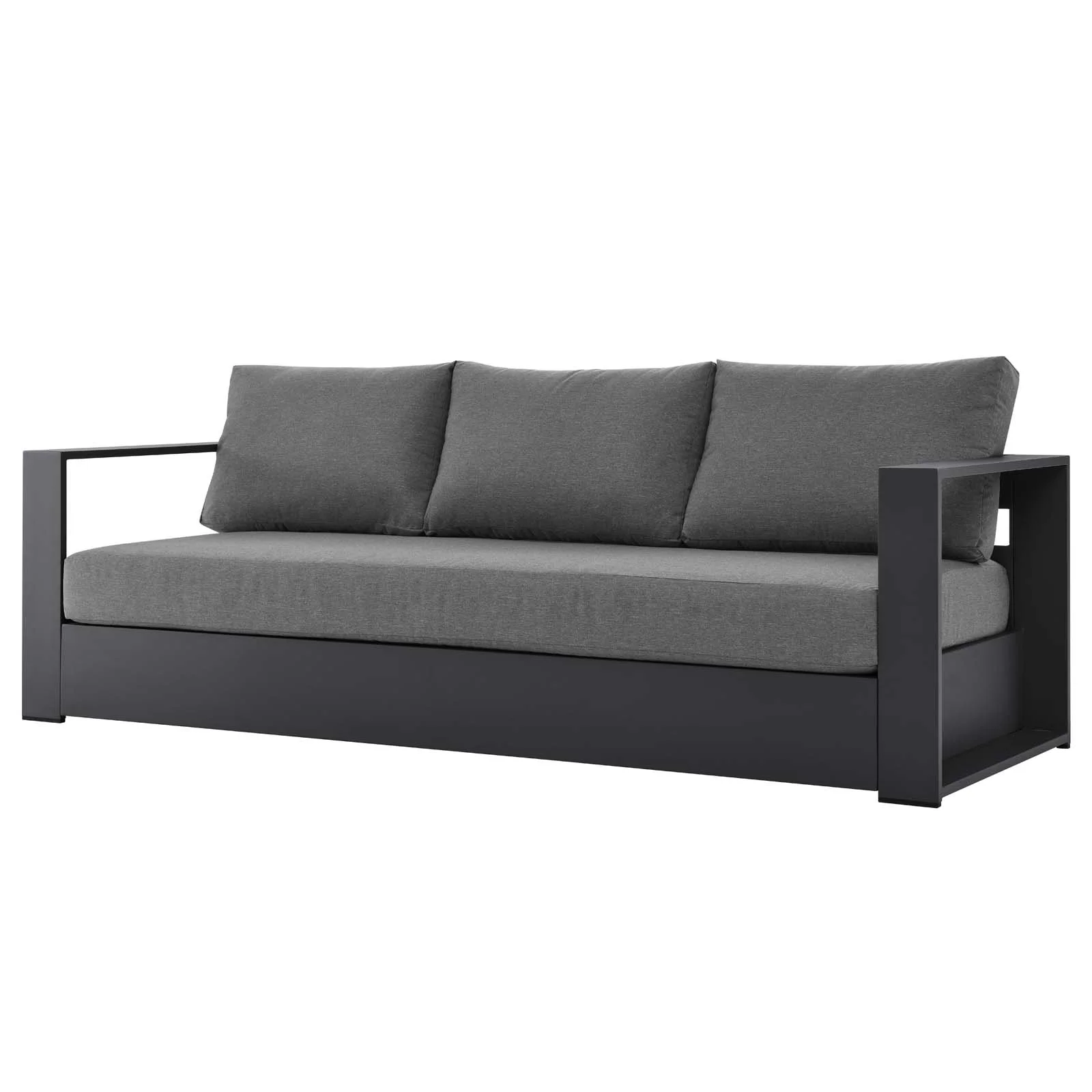 Lounge Sofa Table Set, Grey Gray, Aluminum, Metal, Fabric, Modern Contemporary, Outdoor Patio Balcony Cafe Bistro Garden Furniture Hotel Hospitality(Gray Charcoal) - Image 6