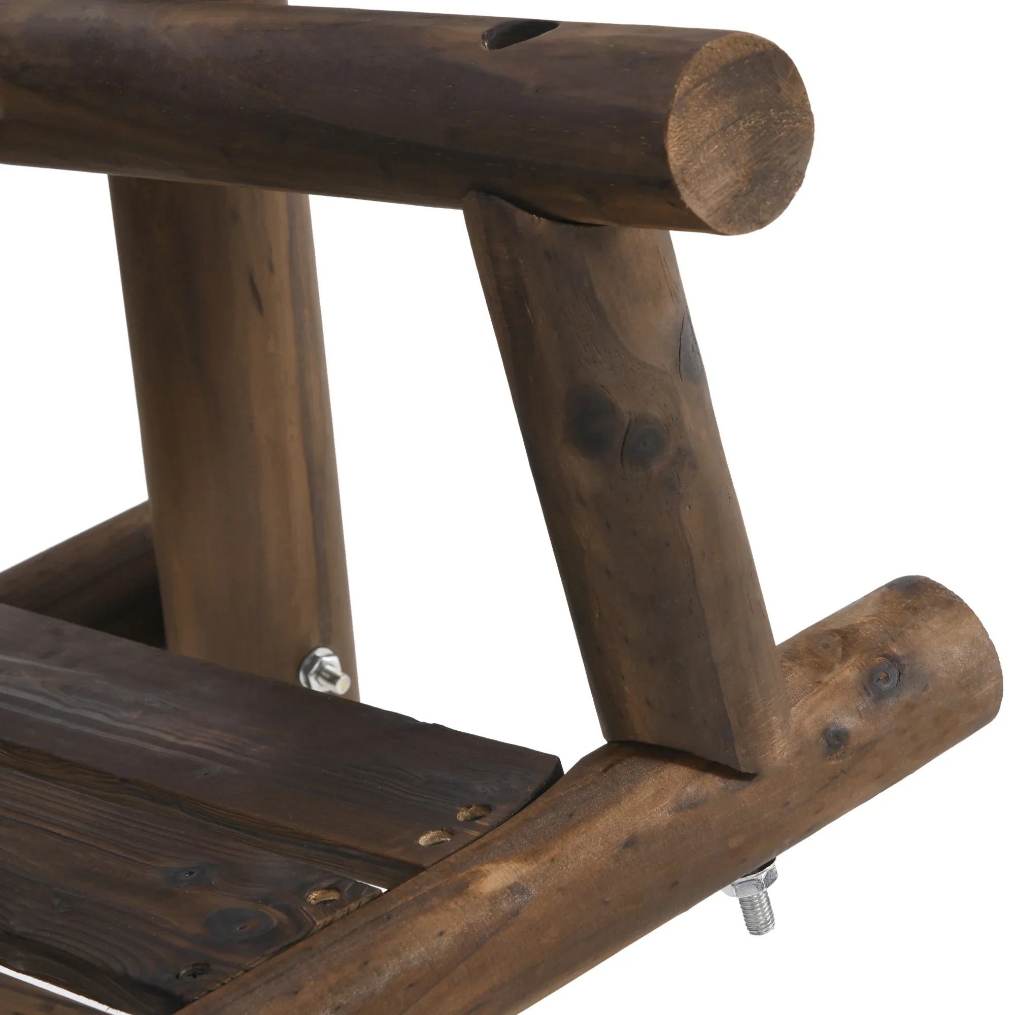 Outsunny Wooden Swing Bench, Garden Swing Chair, Brown