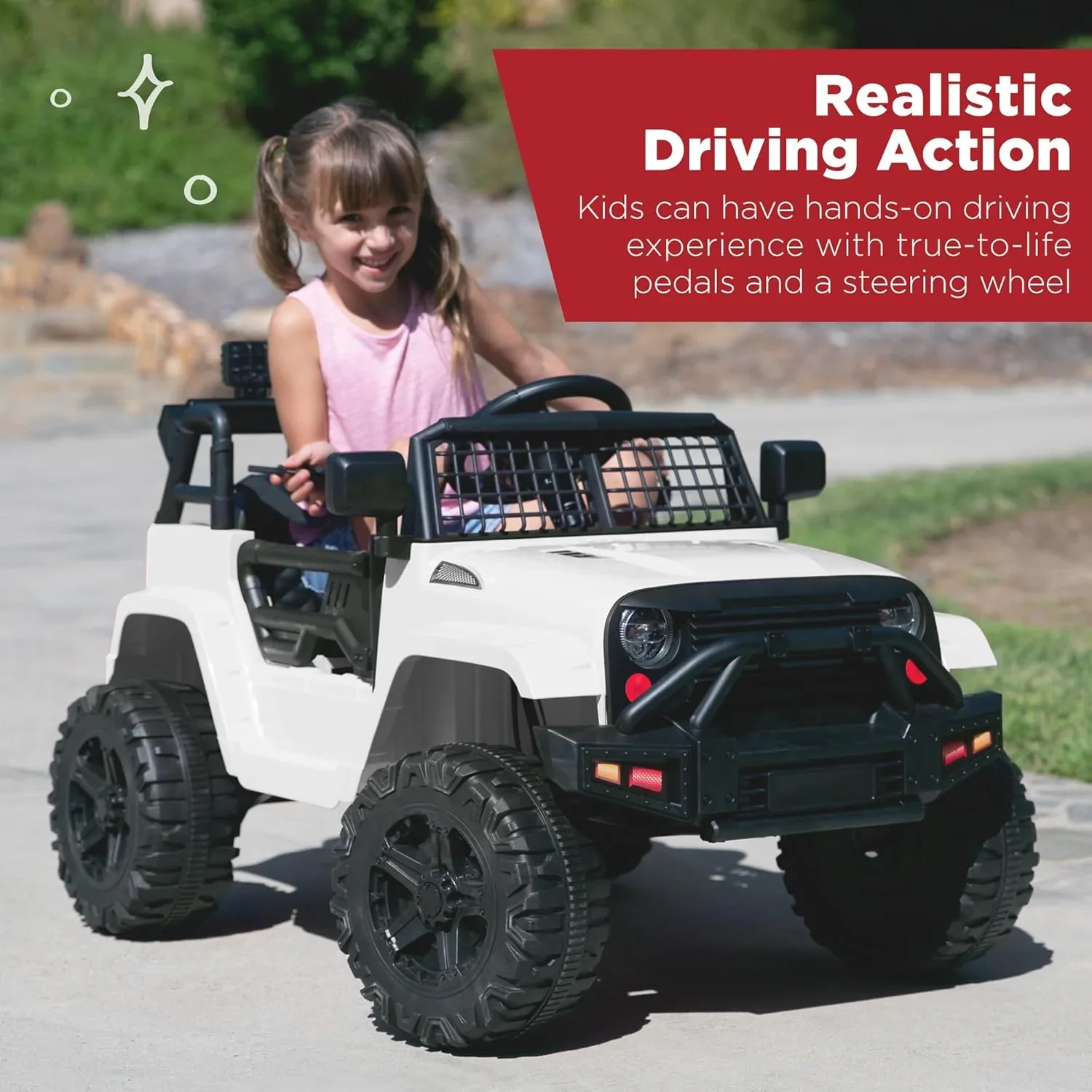 Camion électrique pour enfants Best Choice Products 12V avec suspension à ressorts et lumières LED